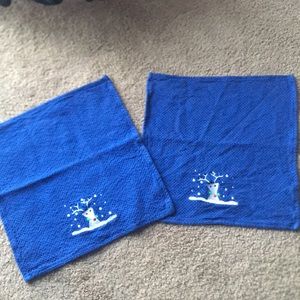 Crate & Barrel Snow Deer Dishcloths, Set of 2